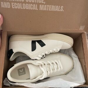 Veja White and Black Minimalist Sneakers